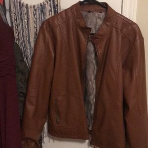 Brown faux leather jacket
